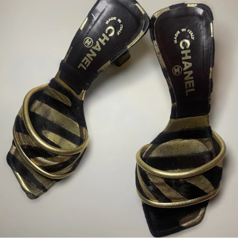 Vintage Chanel Calf Hair Mules